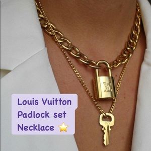 Authentic Louis Vuitton Gold Padlock Necklace